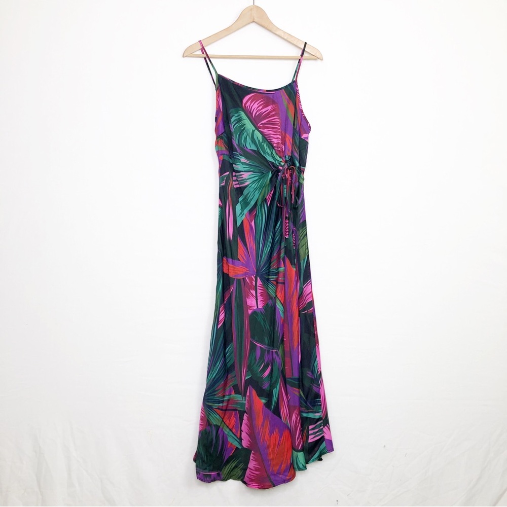 Farm Rio midnight leaves Lenzing Ecoreo viscose cutout Maxie dress - Picture 11 of 16